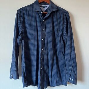 Tommy Hilfiger Button Down Shirt, Blue with Black Plaid